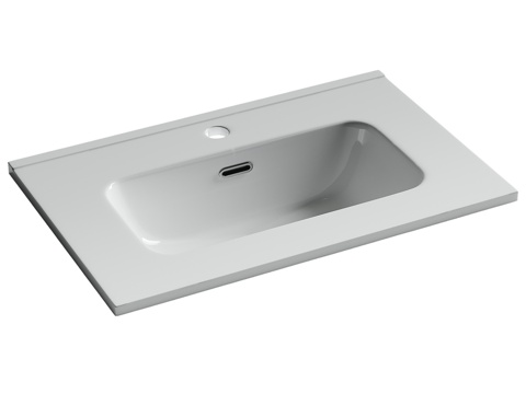 OM紧凑型台面水槽，610x395x170厘米，白色，3d模型