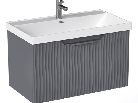  OM幻影80.1Y壁挂式盥洗柜带洗脸盆3d模型 