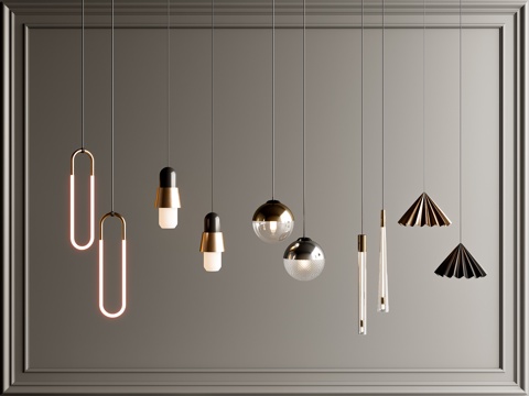  现代吊灯3d模型 