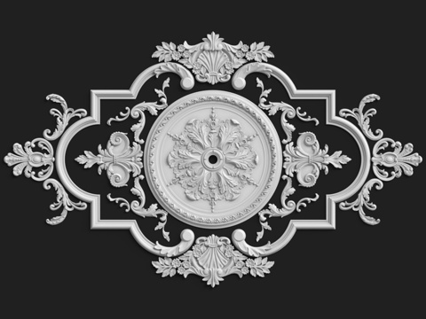  灰泥装饰花饰套装153号3d模型 