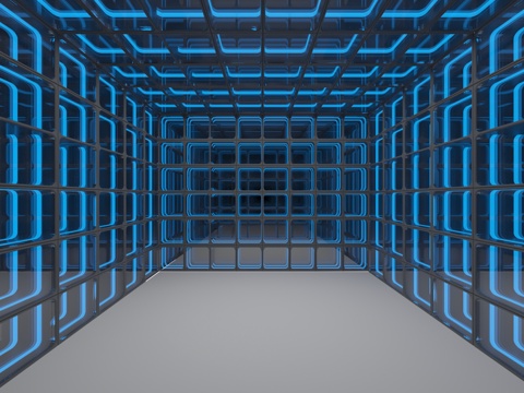  现代走廊过道3d模型 