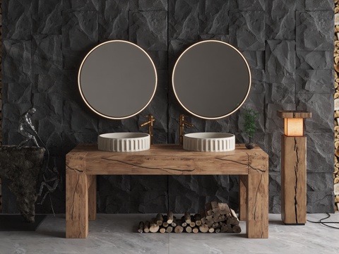  卫生间洗手台3d模型 