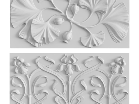  檐壁装饰第72号与第74号3d模型 