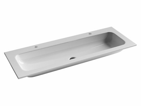  OM Grace矩形台面洗手盆（带双混水龙头）3d模型 