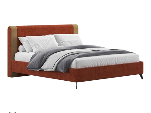  带床脚的OM MODENA床3d模型 