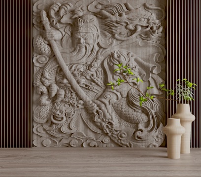  现代背景墙3d模型 