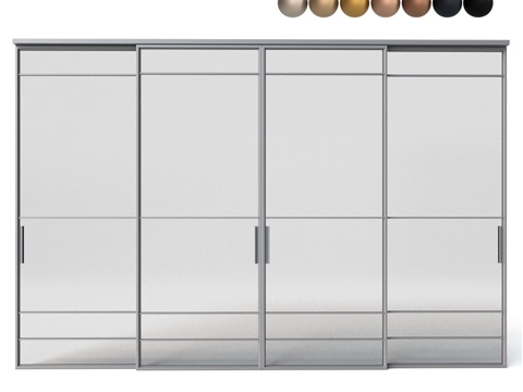  Alumdoor 带装饰铝制滑动隔断套装3d模型 