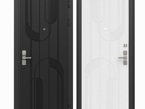  带芭芭拉03饰条的守护者入户门3d模型 