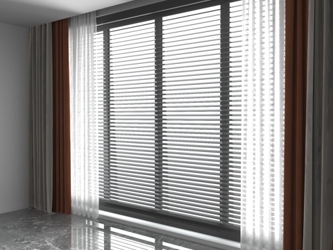  现代窗帘3d模型 