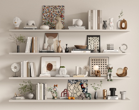  现代饰品摆件组合3d模型 