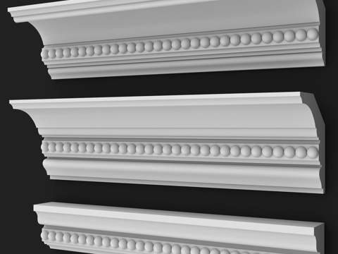 带装饰线脚的檐口，预制件，180号，编号3d模型