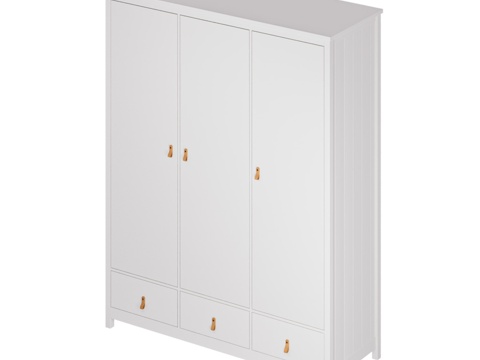  OM木质三折柜3d模型 