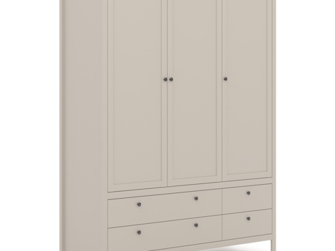  带抽屉三门衣柜卡斯利3d模型 