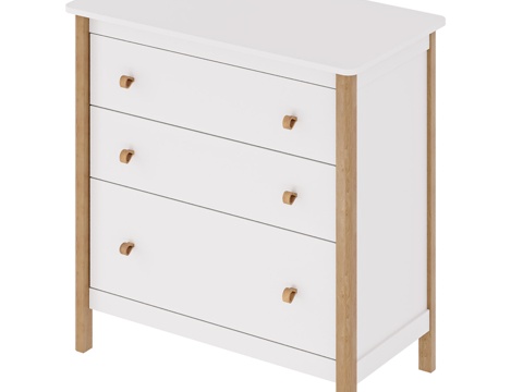  OM经典三抽屉柜3d模型 