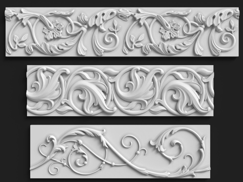  檐壁装饰第62、63及64号3d模型 