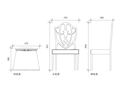 欧式雕花椅子 欧式复古餐椅 欧式雕花座椅 欧式宫廷餐椅cad施工图