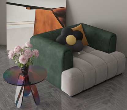  现代单人沙发3d模型 