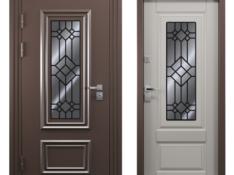  法尔科6号入户门3d模型 