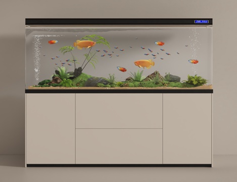  现代鱼缸3d模型 