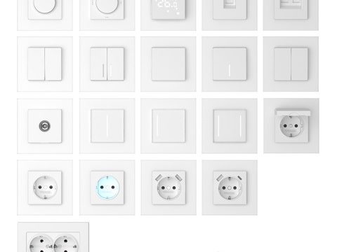  OM Werkel插座与开关（哑光白）3d模型 