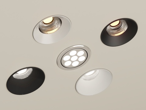 现代筒灯射灯su模型