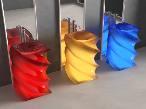  现代洗手台3d模型 