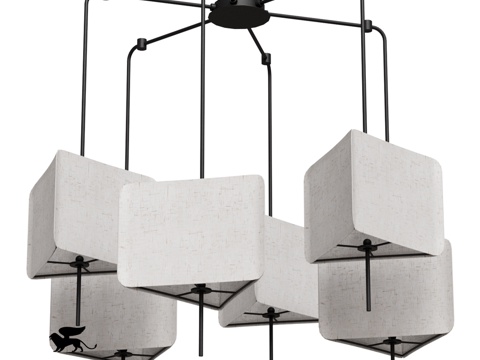  ARTE灯具OM A7084SP-6BK, A7084SP-3d模型 