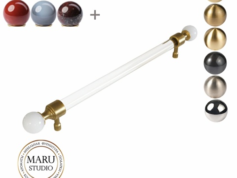  带黄铜顶端与宝石的玻璃笔杆。笔杆 ar3d模型 