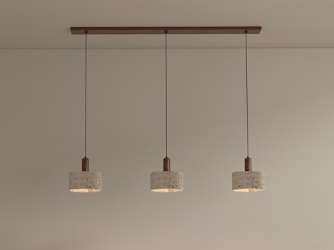  侘寂中古餐厅吊灯3d模型 