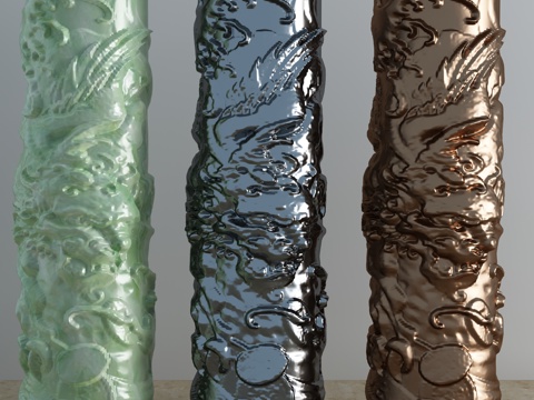  现代柱子3d模型 