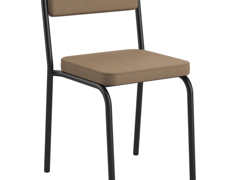  带软包座面与靠背的可堆叠餐椅3d模型 