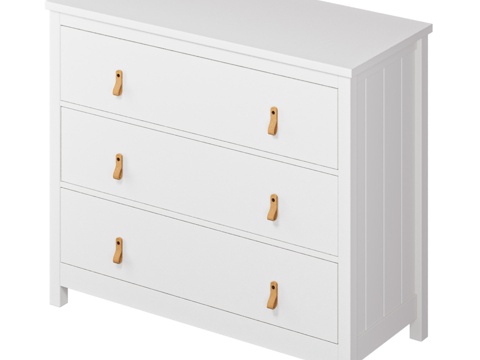  OM 木质三抽屉柜3d模型 