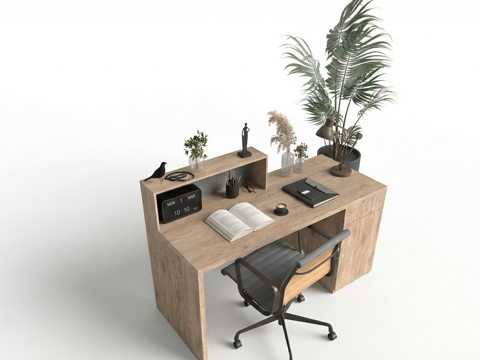 现代书桌椅组合su模型