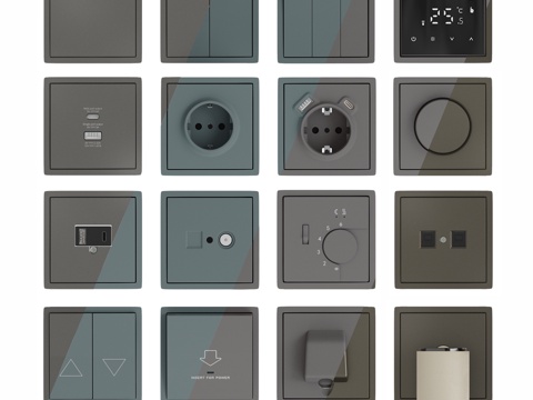  OM插座开关系列R98 Donel（哑光琥珀3d模型 