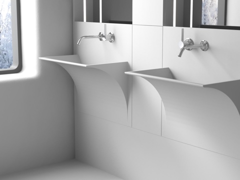  现代洗手台3d模型 