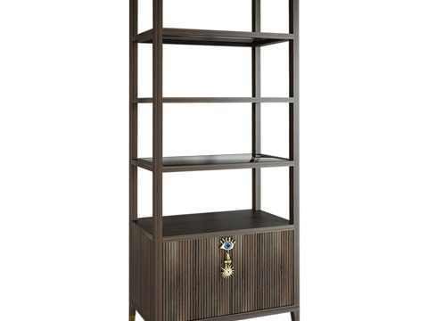  艾尔莎梦想胡桃木阁楼概念玻璃层架3d模型 