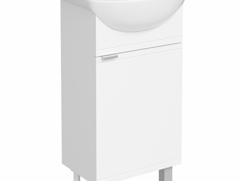  OM 带水槽柜 DIWO 德米特罗夫 47 落地款，白色3d模型 