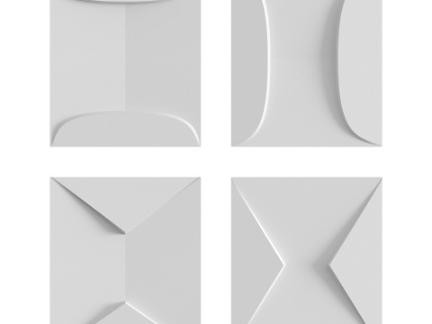  3D 面板 245 号、246 号、247 号、 2483d模型 