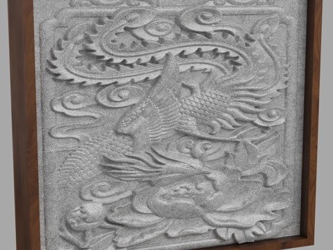  现代浮雕墙3d模型 