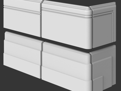 带端头的52号和54号踢脚线。LepGrand3d模型