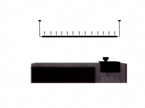 前台接待 工位 酒店前台 前台 办公 大厅su模型