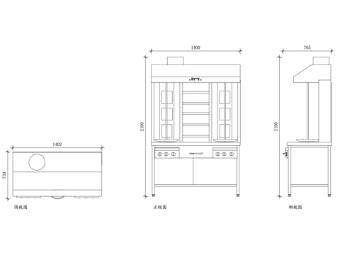 实验通风柜 实验室排风柜 实验室通风橱 化验室通风柜cad施工图