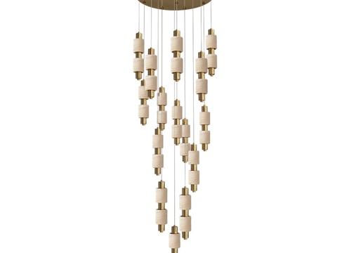  Alos黄铜层叠吊灯07526-15A,363d模型 