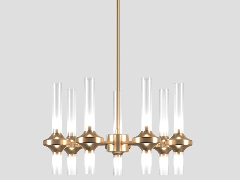  OM 玻璃灯罩杆式吊灯 LH55360,3d模型 