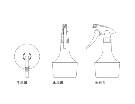喷雾塑料瓶 喷壶瓶 细雾喷瓶 按压喷雾瓶 塑料喷瓶cad施工图