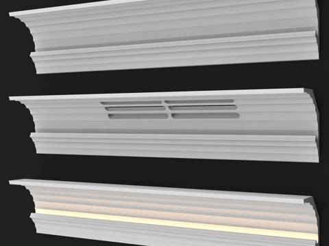  带照明与通风功能的602号装饰线条3d模型 
