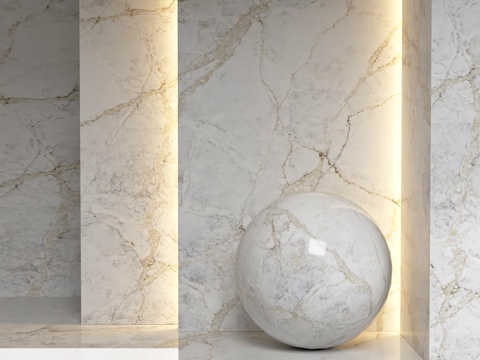  石英石 Noblle Quartz Q797 卡拉卡塔真光3d模型 