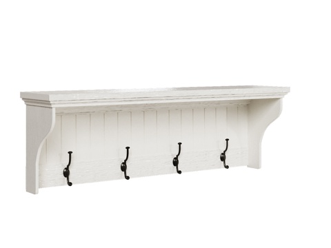 OM 海滨壁挂式带挂钩层架3d模型