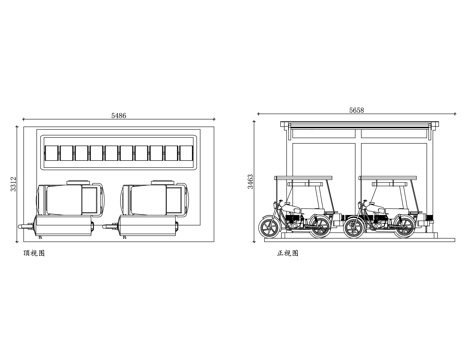 三轮车停靠点 三轮车候车点 三轮车站点 三轮车等候区cad施工图