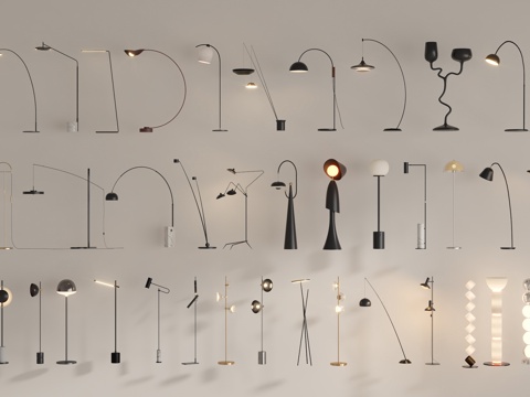 现代落地灯su模型